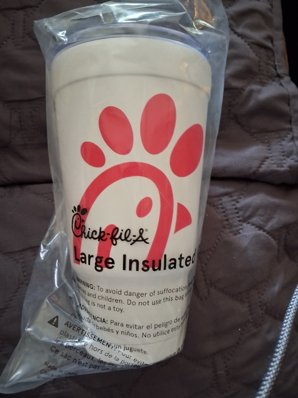 Chick-fil-A Large Insulated Water Tumbler - White with Red Logo